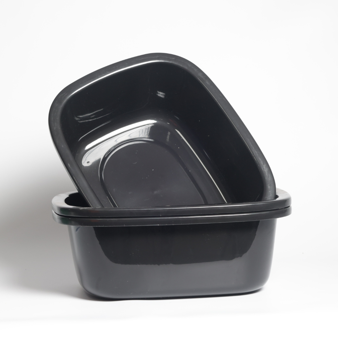 SUPERIOR Plásticos™ Recycled Plastic Multi-Purpose Tub, 8.6 L / 9 Qt Rectangular Basin (Black)