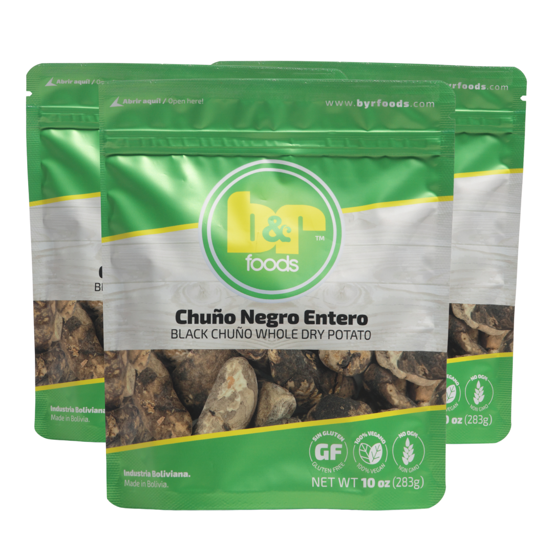 B&R Foods™ Chuño Negro Entero / Black Chuño Whole Dry Potato, 10 oz. (283 g.) Doy Pack