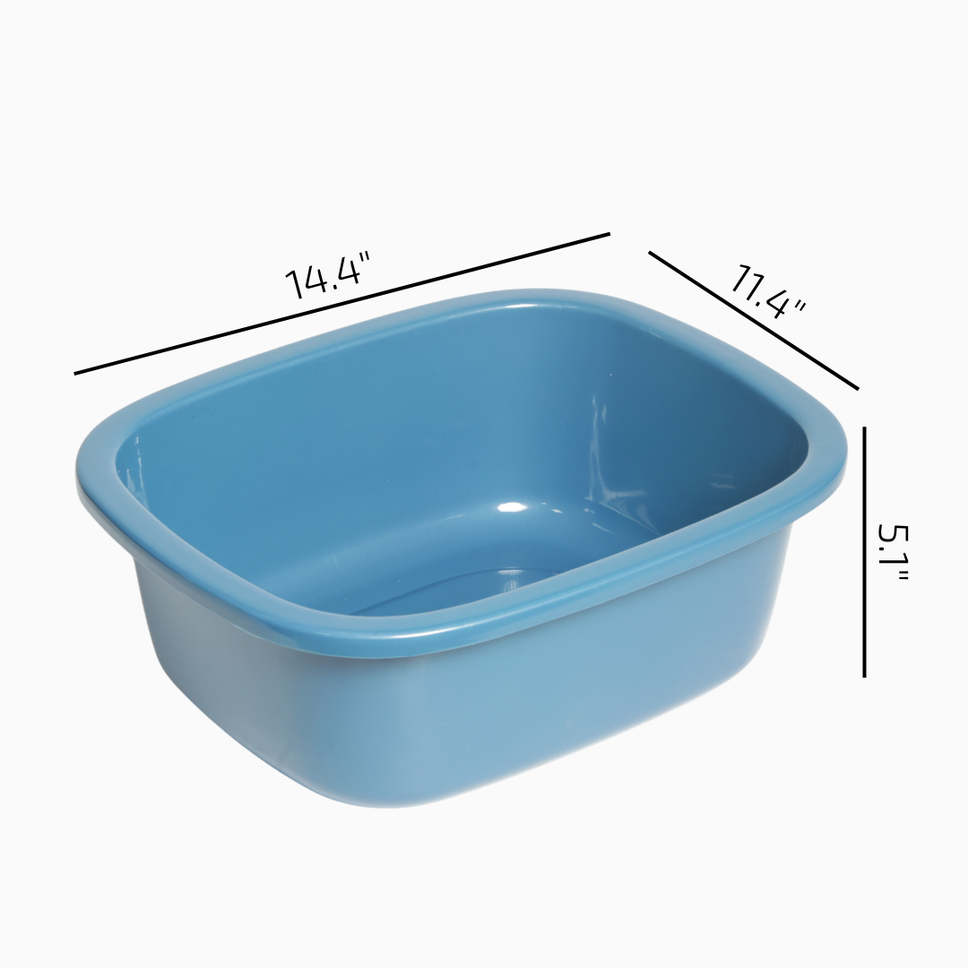 SUPERIOR Plásticos™ Recycled Plastic Multi-Purpose Tub, 8.6 L / 9 Qt Rectangular Basin (Blue)