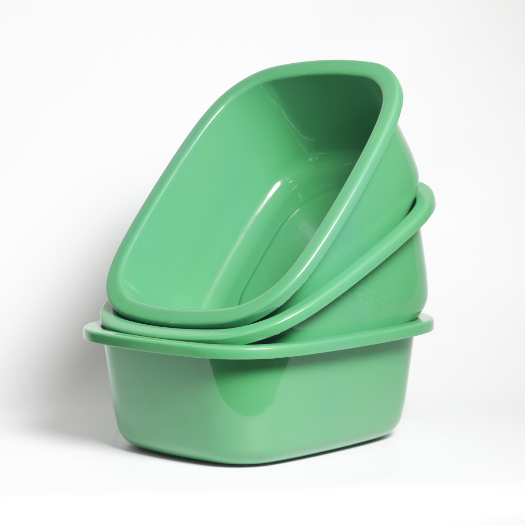 SUPERIOR Plásticos™ Recycled Plastic Multi-Purpose Tub, 8.6 L / 9 Qt Rectangular Basin (Green)