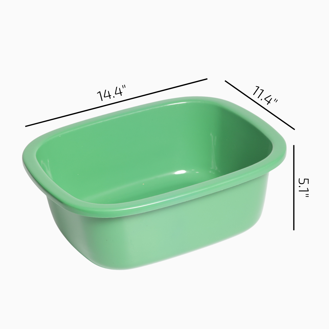 SUPERIOR Plásticos™ Recycled Plastic Multi-Purpose Tub, 8.6 L / 9 Qt Rectangular Basin (Green)