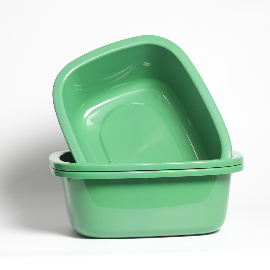 SUPERIOR Plásticos™ Recycled Plastic Multi-Purpose Tub, 8.6 L / 9 Qt Rectangular Basin (Green)