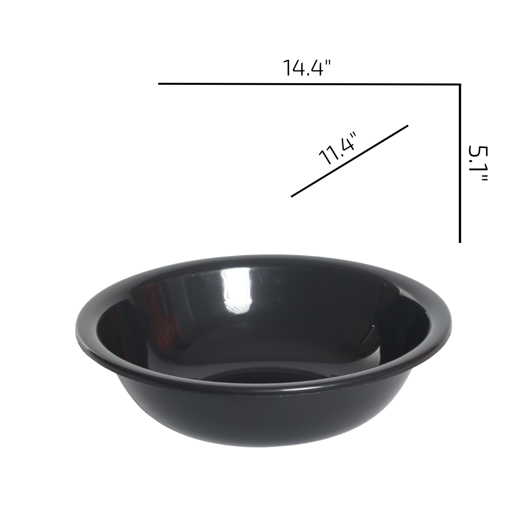SUPERIOR Plásticos™ Recycled Plastic Multi-Purpose Tub, 5.8 L / 6 Qt Round Basin (Black)