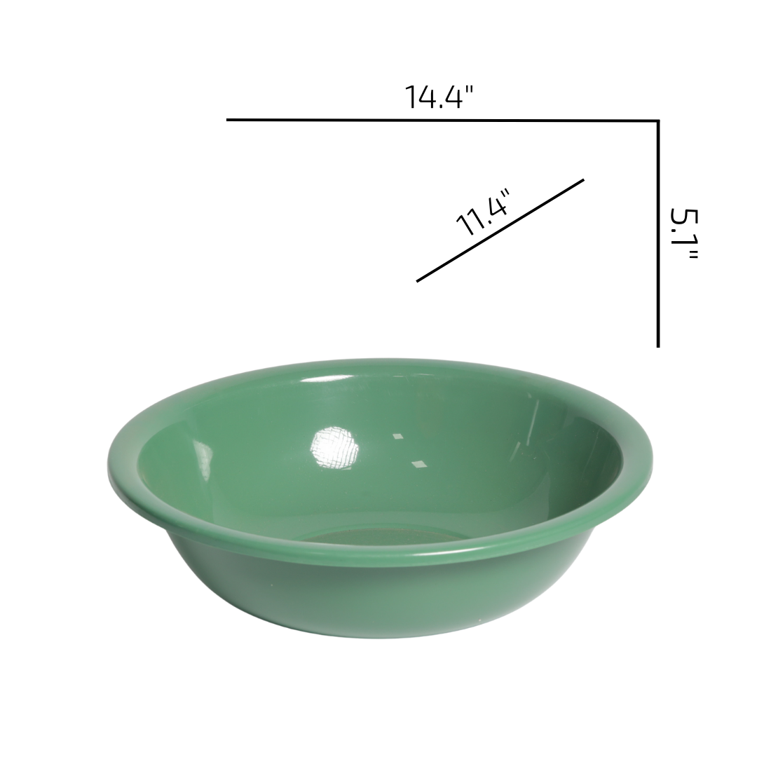SUPERIOR Plásticos™ Recycled Plastic Multi-Purpose Tub, 5.8 L / 6 Qt Round Basin (Green)