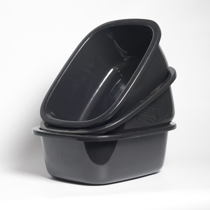 SUPERIOR Plásticos™ Recycled Plastic Multi-Purpose Tub, 8.6 L / 9 Qt Rectangular Basin (Black)