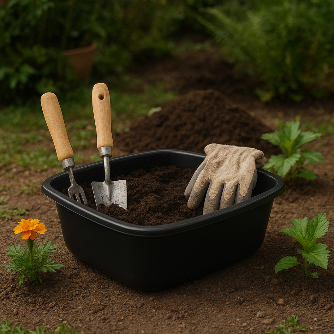 SUPERIOR Plásticos™ Recycled Plastic Multi-Purpose Tub, 8.6 L / 9 Qt Rectangular Basin (Black)