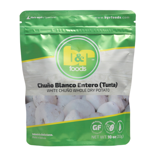 B&R Foods™ Chuño Blanco Entero (Tunta) / White Chuño Whole Dry Potato, 10 oz. (283 g.) Doy Pack