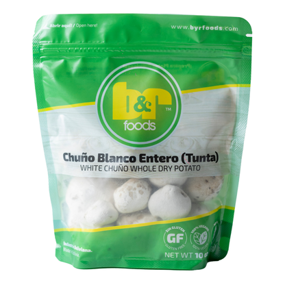 B&R Foods™ Chuño Blanco Entero (Tunta) / White Chuño Whole Dry Potato, 10 oz. (283 g.) Doy Pack